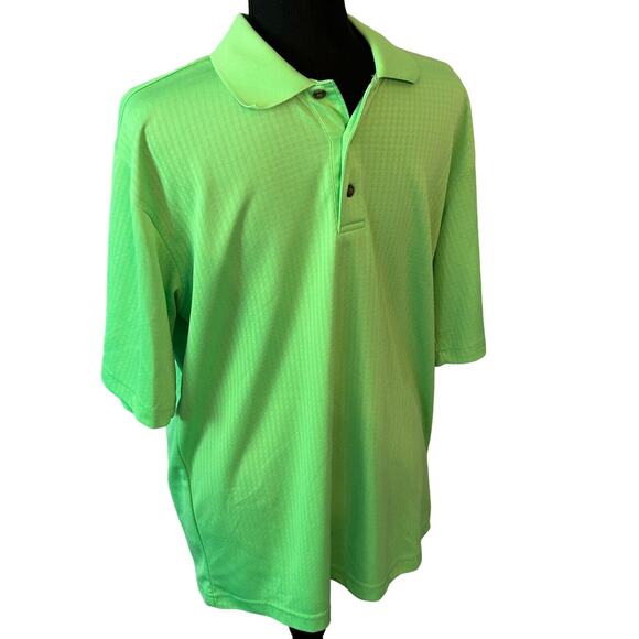 Pebble Beach Polo Shirt Mens Medium Lime Green Golf Golfer Links - Picture 2 of 6